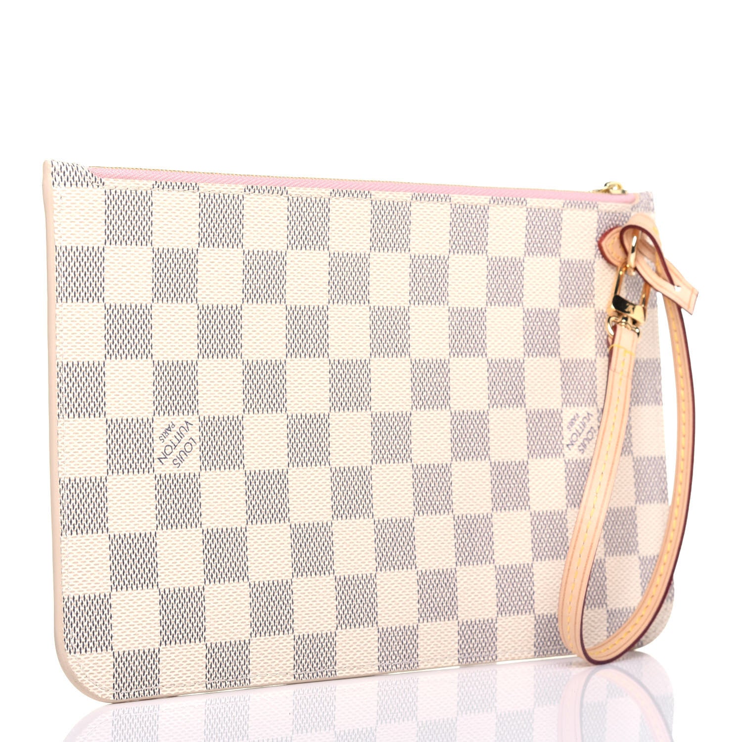 Louis Vuitton Damier Azur Neverfull MM GM Pochette Rose Ballerine 3 of 10