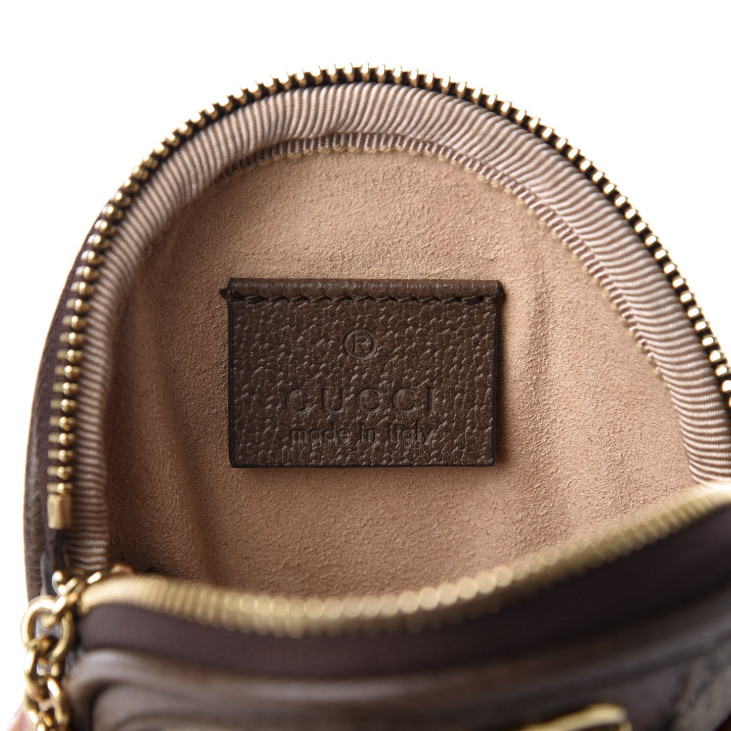 GG Supreme Monogram Web Ophidia Round Coin Purse Beige New Acero