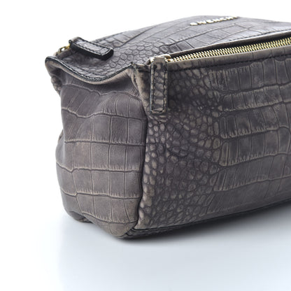 Givenchy Calfskin Crocodile Embossed Mini Pandora Grey 6 of 13