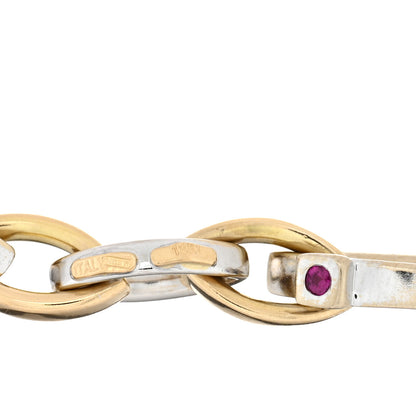 Roberto Coin 18K Yellow White Gold Almond Link Bracelet 3 of 3