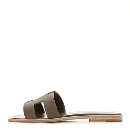 Hermes Epsom Oran Sandals 38 Etoupe 1 of 9
