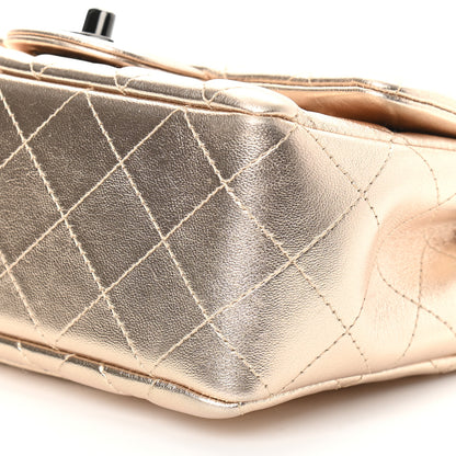 Chanel Metallic Lambskin Quilted Mini Rectangular Flap Gold Black 8 of 8