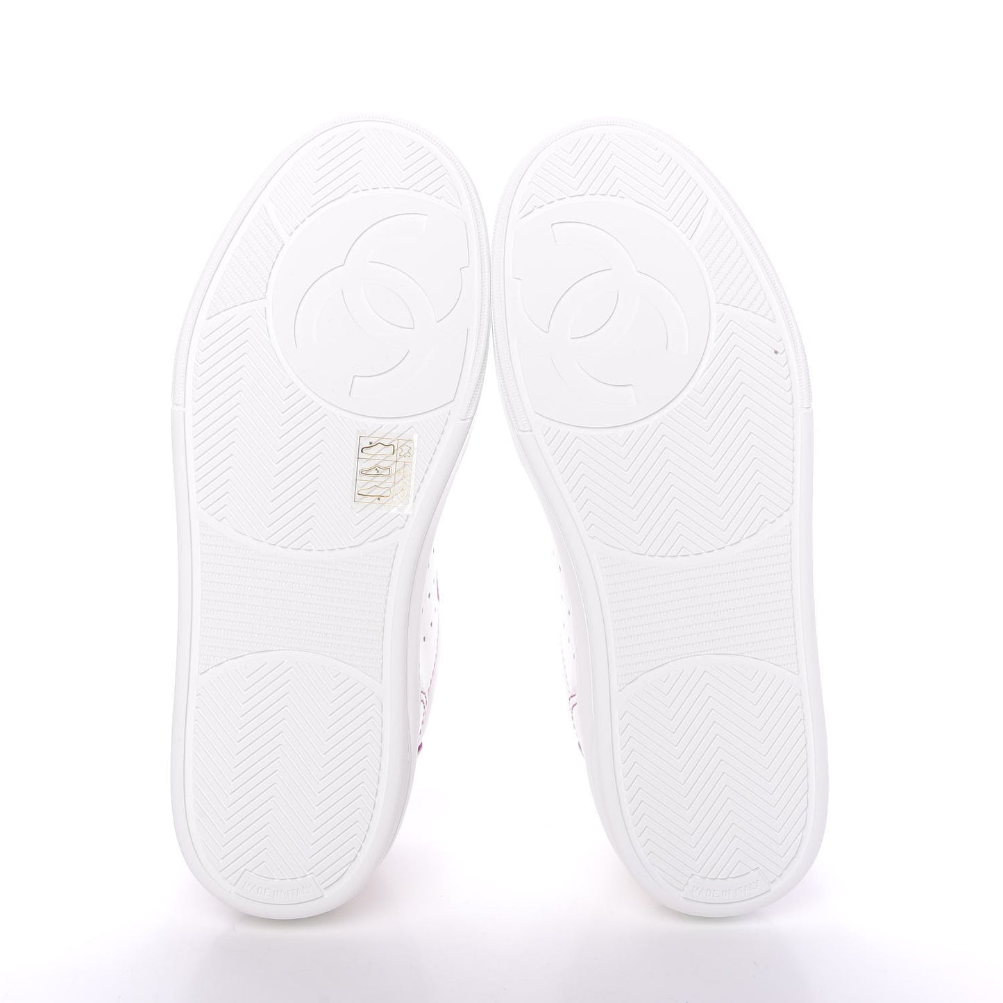 Calfskin Womens Logo Sneakers 37 White Pink