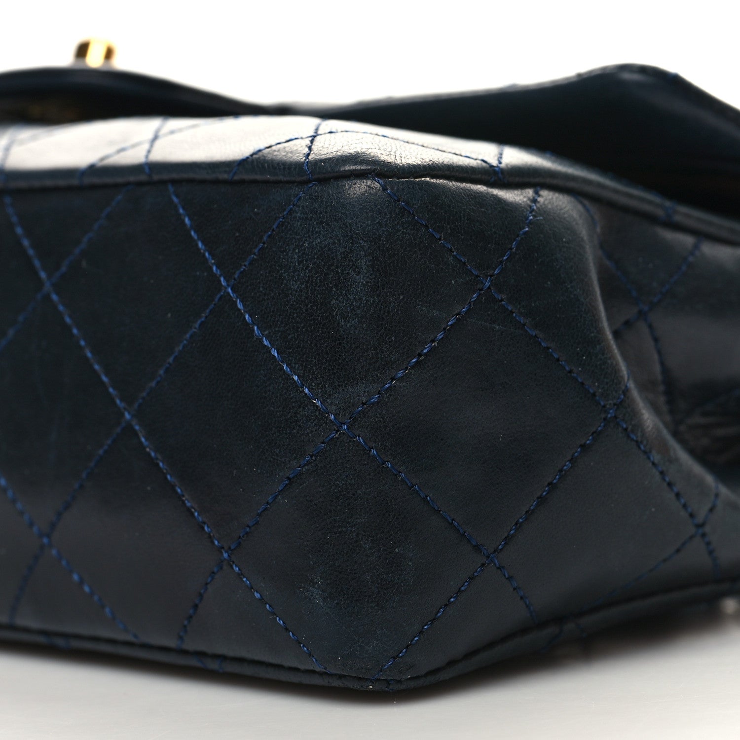 Chanel Lambskin Quilted Small Double Flap Navy 10 of 12