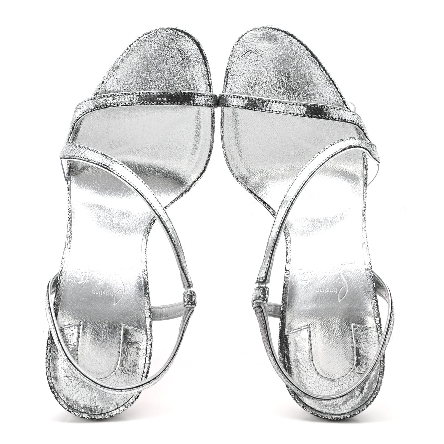 Christian Louboutin Specchio Star PVC Rosalie 100 Sandals 39 Silver 2 of 8