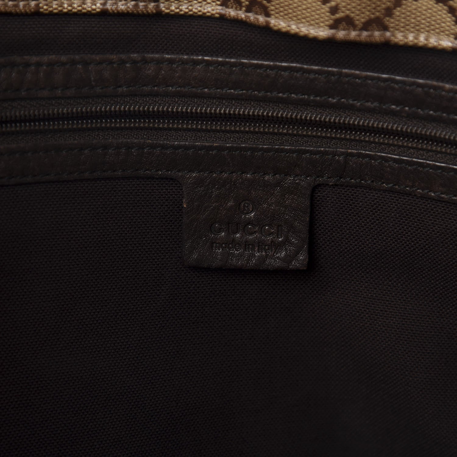 Gucci Crystal Monogram Large Babouska Vertical Shopping Tote Dark Brown 10 of 15