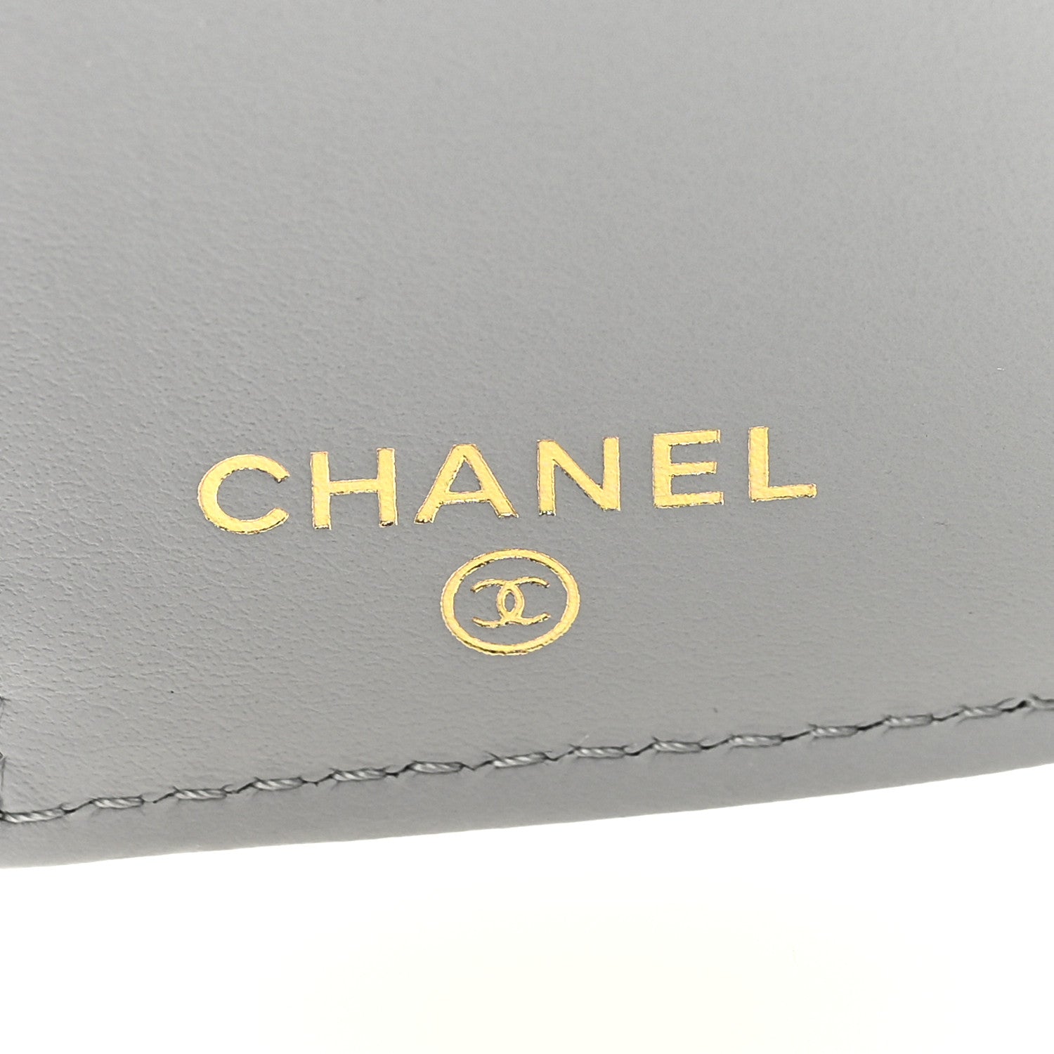 Chanel Caviar Quilted Textured CC Double Flap Wallet Grey 6 of 8