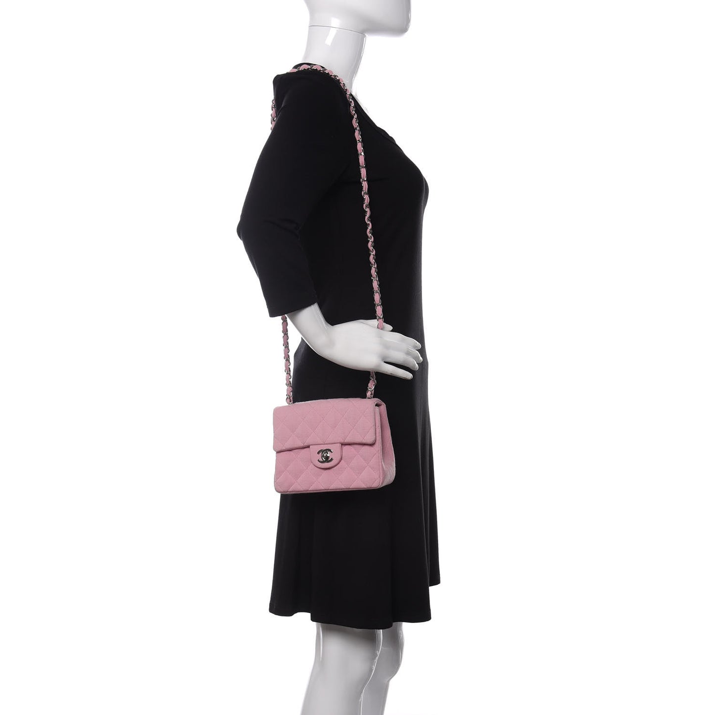 Jersey Quilted Mini Square Flap Pink