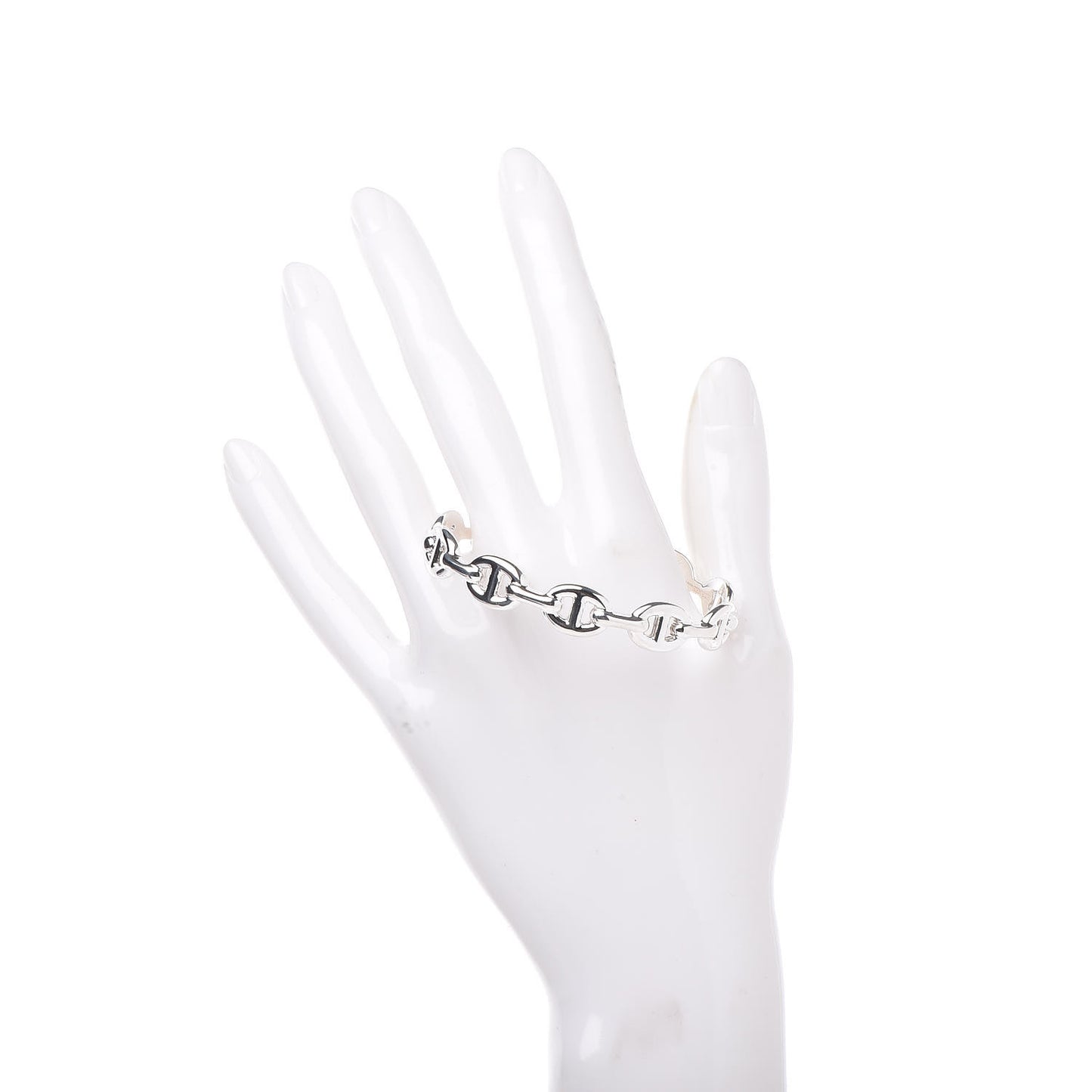 Sterling Silver MM Chaine d'Ancre Enchainee Cuff Bracelet LG