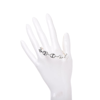 Hermes Sterling Silver MM Chaine d'Ancre Enchainee Cuff Bracelet LG 2 of 5