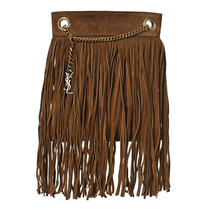 Saint Laurent Suede Calfskin Small Grace Fringed Hobo Bag Light Ocre 1 of 9