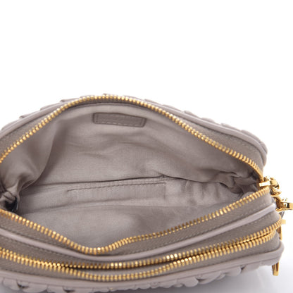 Miu Miu Nappa Matelasse Double Zip Pochette Clutch Pomice 6 of 10