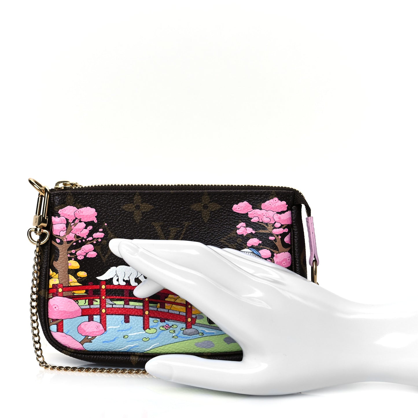 Monogram 2021 Christmas Animation Japanese Garden Mini Pochette Accessories Wisteria Pink
