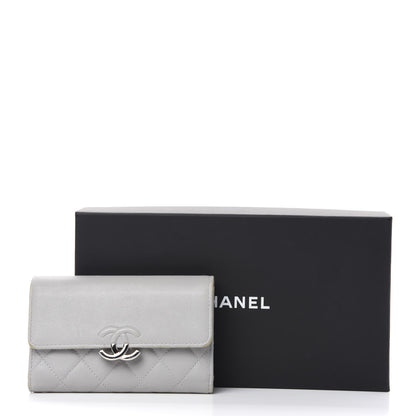 Chanel Lambskin Quilted CC Box Flap Wallet Grey 11 of 11