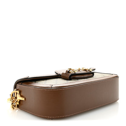 Gucci GG Supreme Monogram Small Horsebit 1955 Chain Shoulder Bag Beige Ebony Brown Sugar 4 of 11