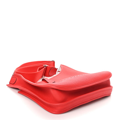 Hermes Taurillon Clemence EVELYNE III PM Rouge de Coeur 4 of 10