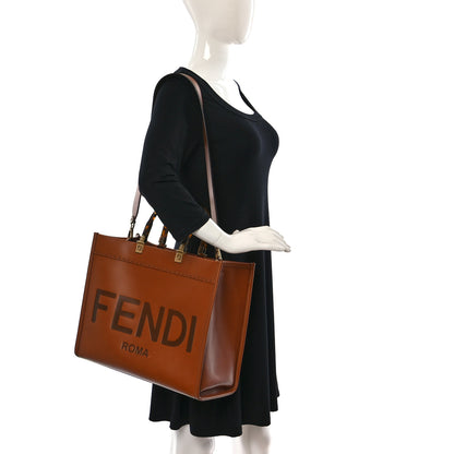 Fendi Vitello King Plexiglass Medium Fendi Sunshine Shopper Tote Cuoio 3 of 14