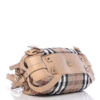 Burberry Calfskin Quilted House Check Shoulder Bag Beige 4 of 15