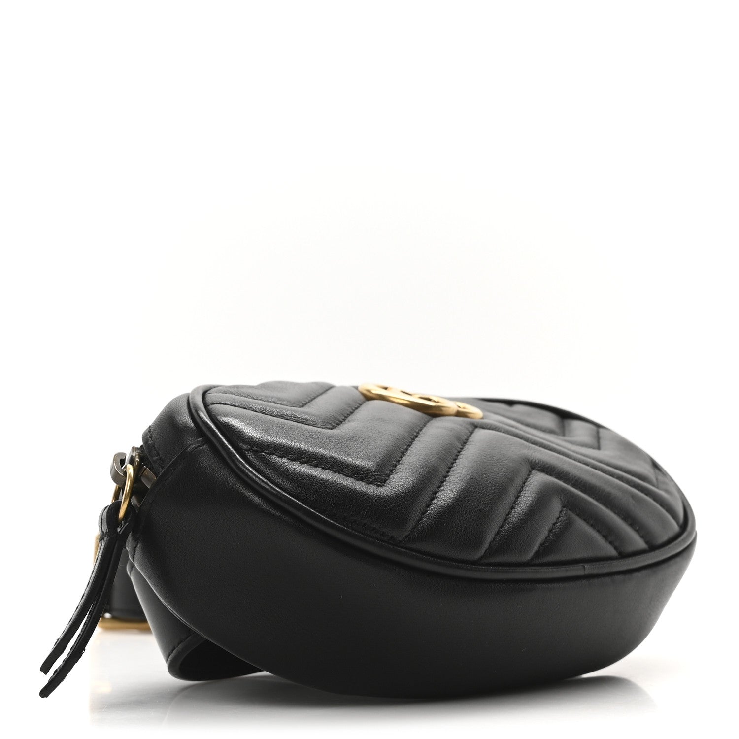 Gucci Calfskin Matelasse GG Marmont Belt Bag 85 34 Black 4 of 10