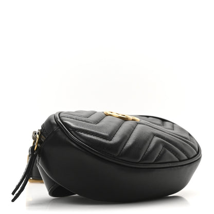 Gucci Calfskin Matelasse GG Marmont Belt Bag 85 34 Black 4 of 10