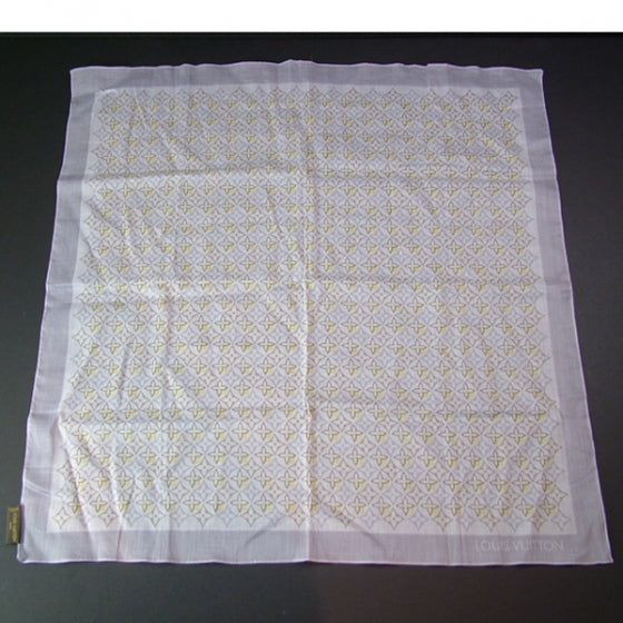 Cotton Monogram Fleur Scarf Gray