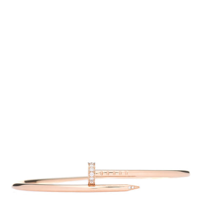 Cartier 18K Pink Gold Diamond Small Juste Un Clou Bracelet 17 1 of 5
