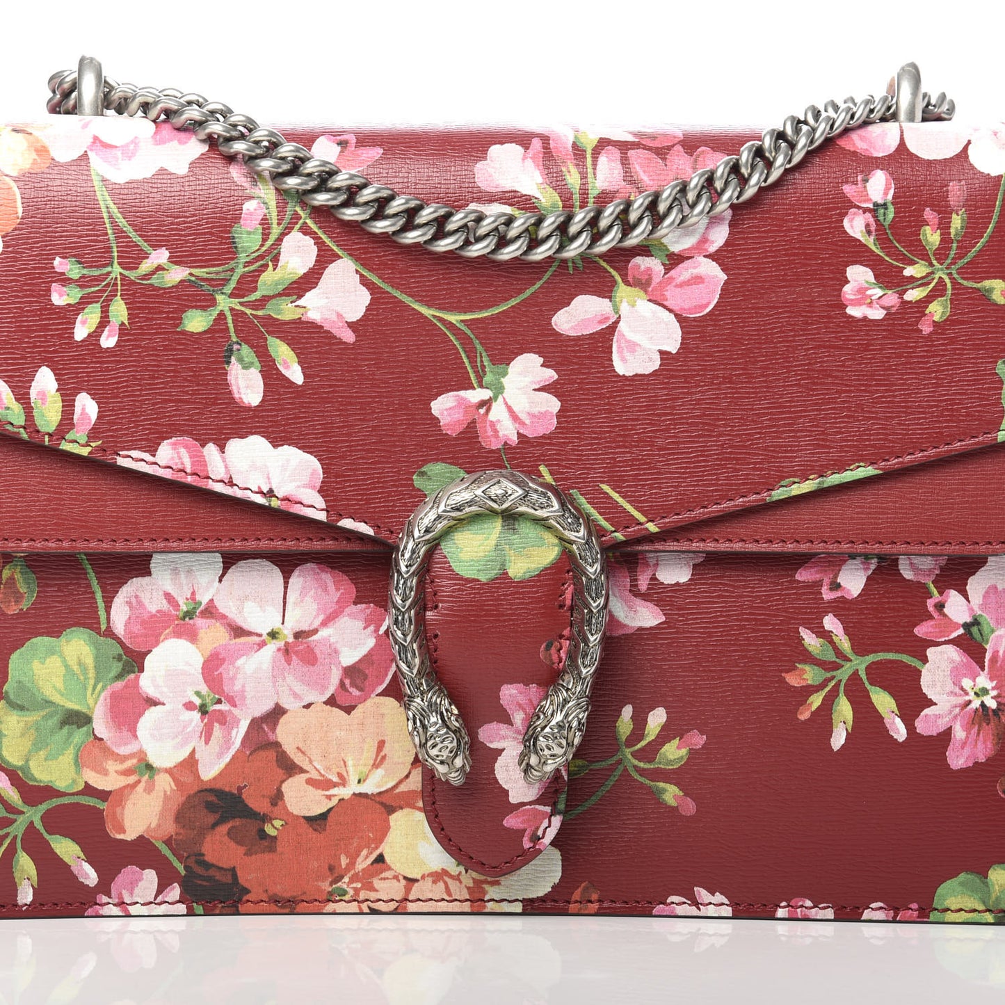 Calfskin Blooms Print Medium Dionysus Shoulder Bag Romantic Cherry Multicolor