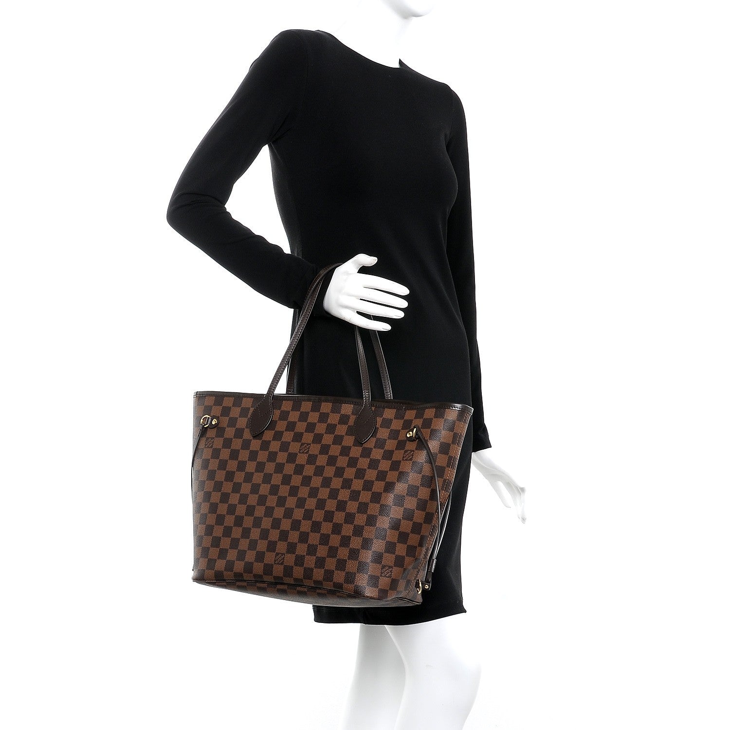 Louis Vuitton Damier Ebene Neo Neverfull MM Rose Ballerine 2 of 9