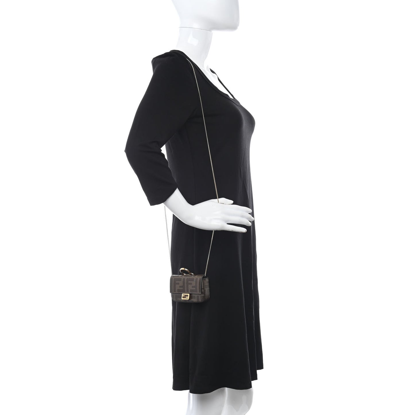 Glazed Fabric FF 1974 Nano Baguette Charm Mogano Panna