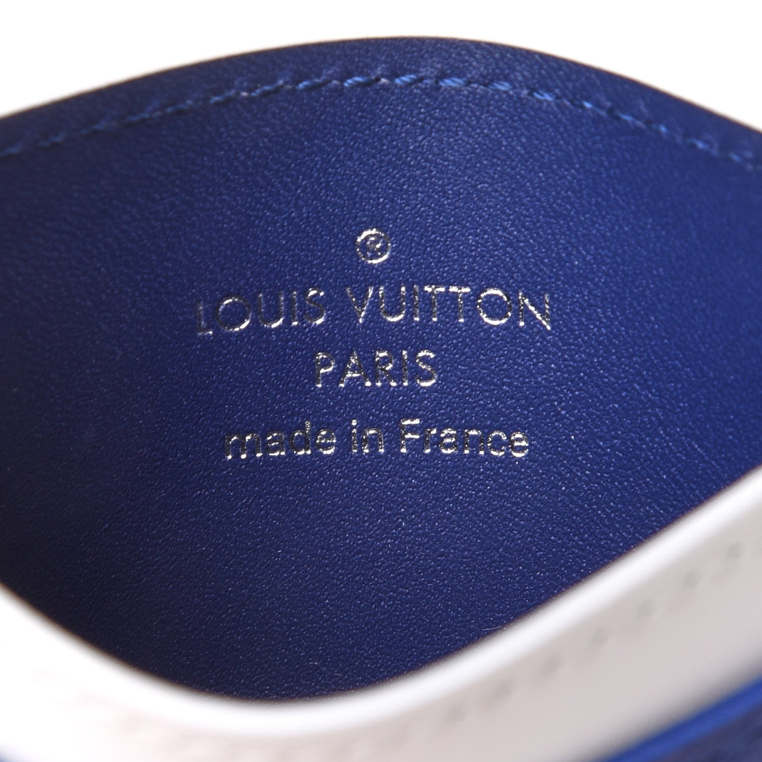 Louis Vuitton Calfskin Everyday LV Porte-Cartes Double Card Holder Blue 6 of 7