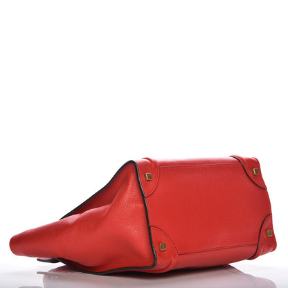 Celine Drummed Calfskin Mini Luggage Coquelicot 4 of 7