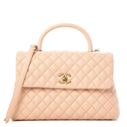 Chanel Caviar Quilted Medium Coco Handle Flap Light Beige 1 of 11
