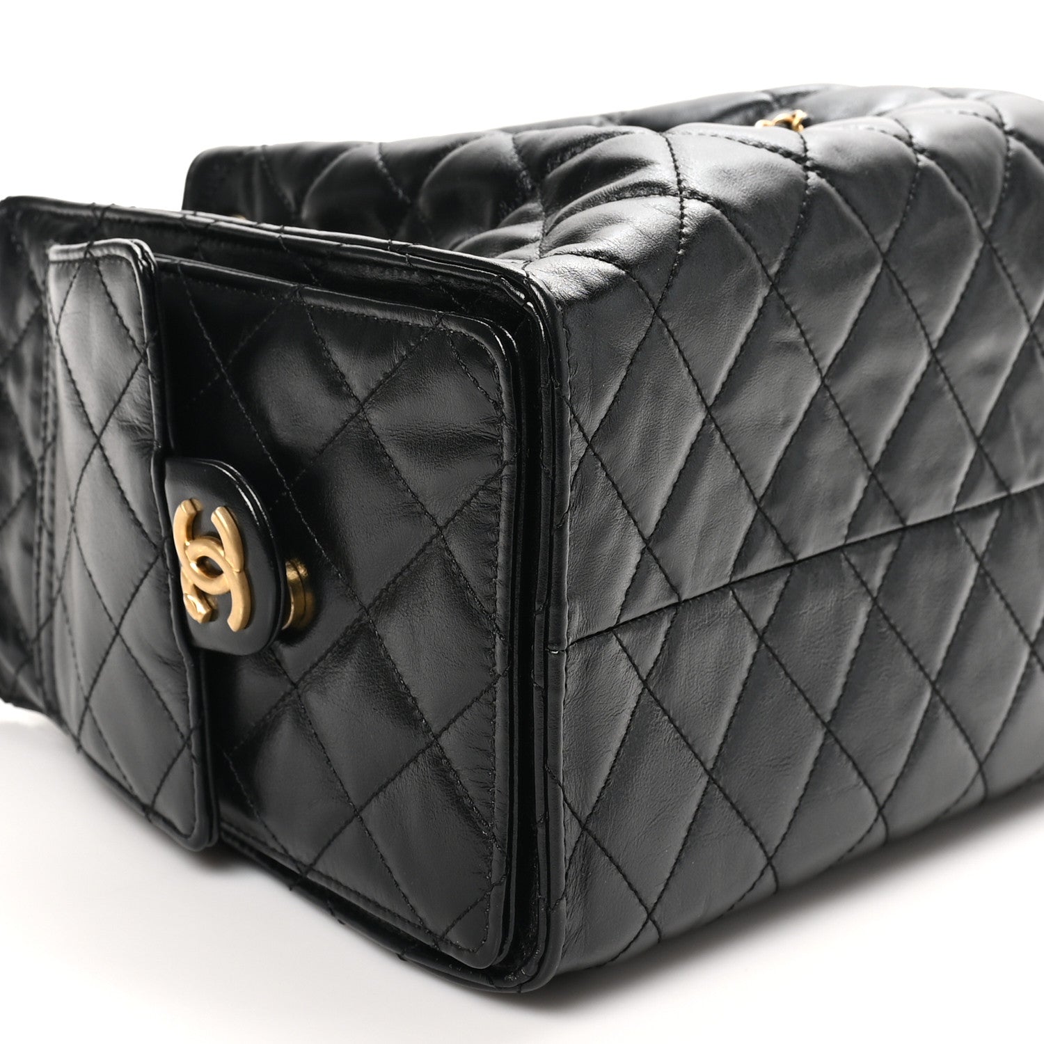 Chanel Shiny Calfskin Quilted Small Chanel 25 Handbag Black 9 of 10