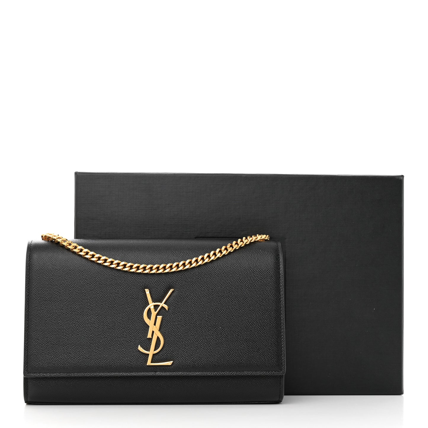 Grain De Poudre Medium Classic Monogram Kate Satchel Black