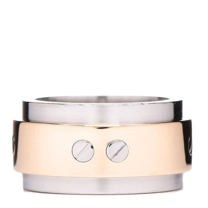 Cartier 18K Yellow Gold Stainless Steel 12mm Santos Ring 56 7.5 1 of 4