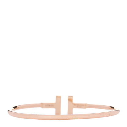 Tiffany 18K Rose Gold Diamond Black Onyx T Wire Bracelet 3 of 6