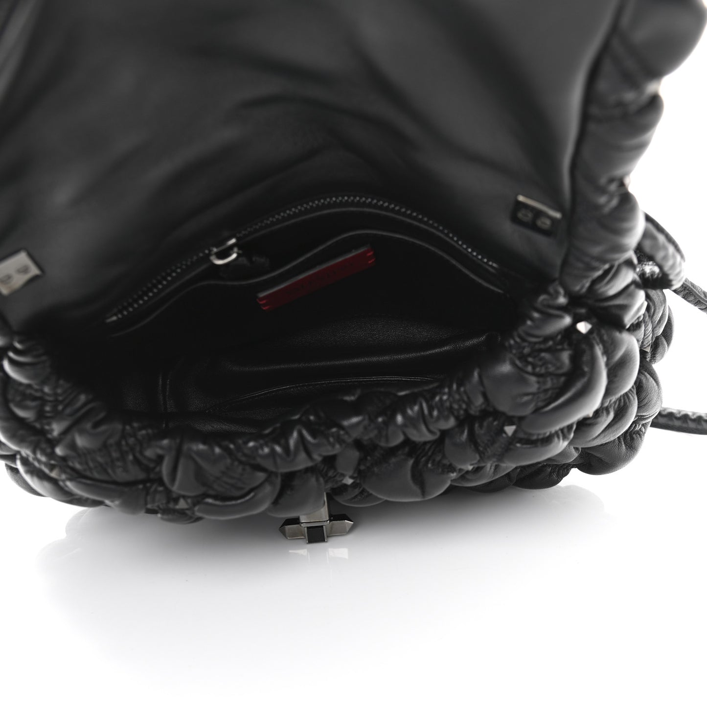 Nappa Medium Spikeme Shoulder Bag Black