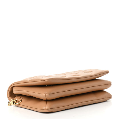Louis Vuitton Lambskin Embossed Monogram Pochette Coussin Camel 4 of 8