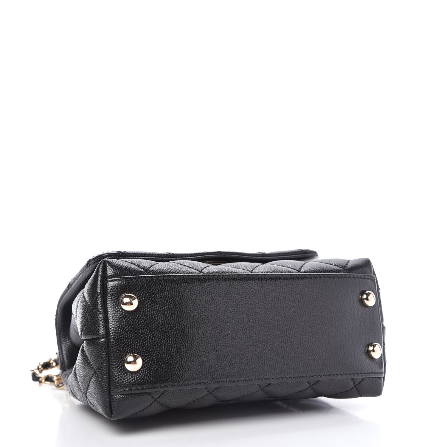 Chanel Caviar Lizard Embossed Quilted Extra Mini Coco Handle Flap Black 5 of 12