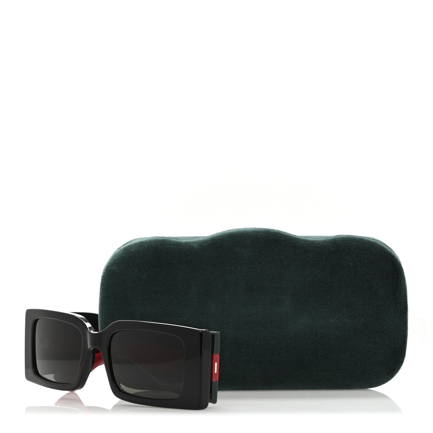 Gucci Acetate Web Frame Rectangle Sunglasses GG1860S Black Multicolor 8 of 8