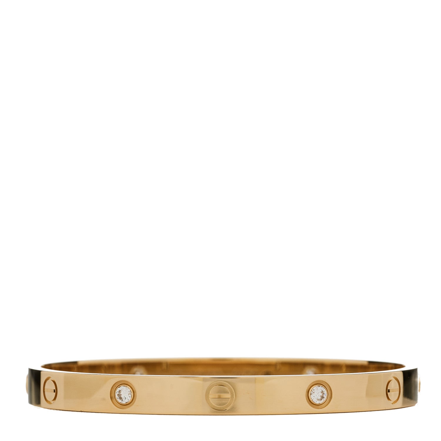 Cartier 18K Yellow Gold 4 Diamond LOVE Bracelet 18 1 of 7