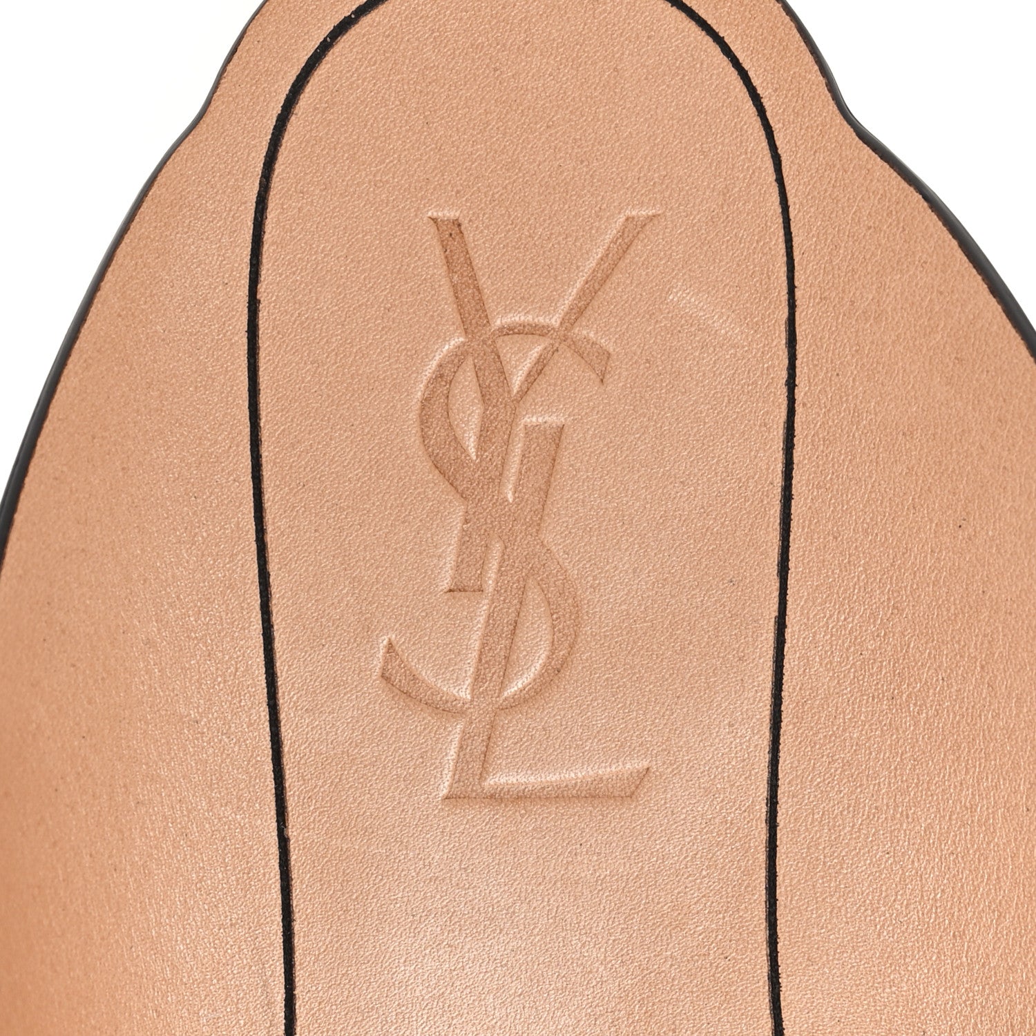 Saint Laurent Calfskin Tower 05 Slide Sandals 37 Gold Brown 9 of 12