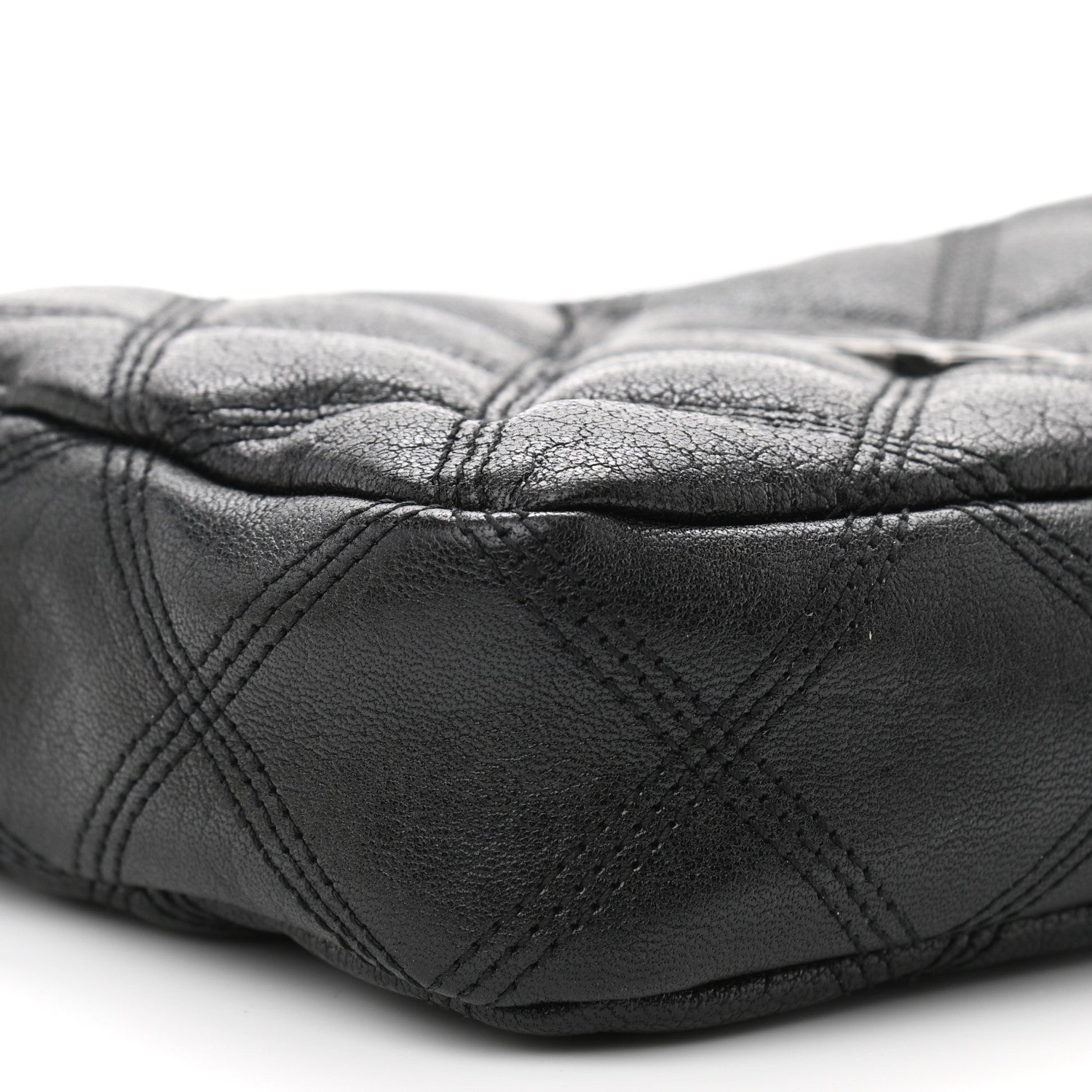 Saint Laurent Grained Lambskin Quilted Mini Becky Double Zip Bag Black 10 of 13