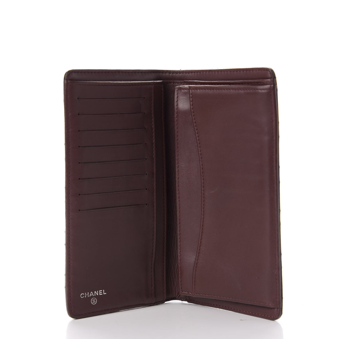 Lambskin Quilted Yen Wallet Black