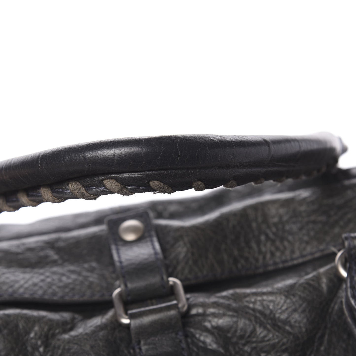 Agneau Classic Hardware Small Squash Duffel Bag Anthracite