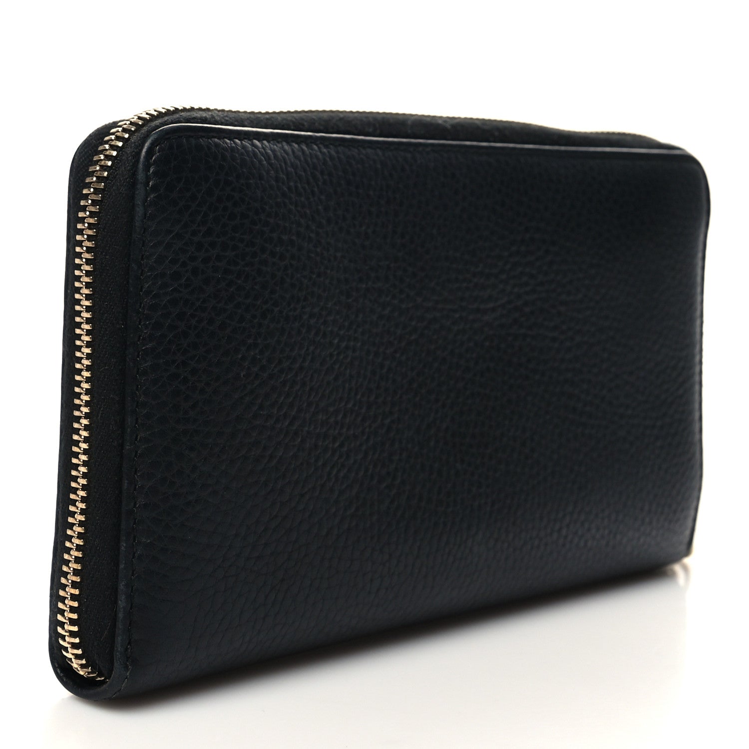 Gucci Pebbled Calfskin Soho Zip Around Organizer Wallet Black 3 of 9