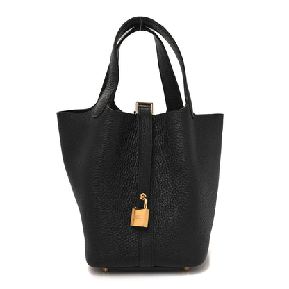 Hermes Taurillon Clemence Picotin Lock 18 PM Black 1 of 13