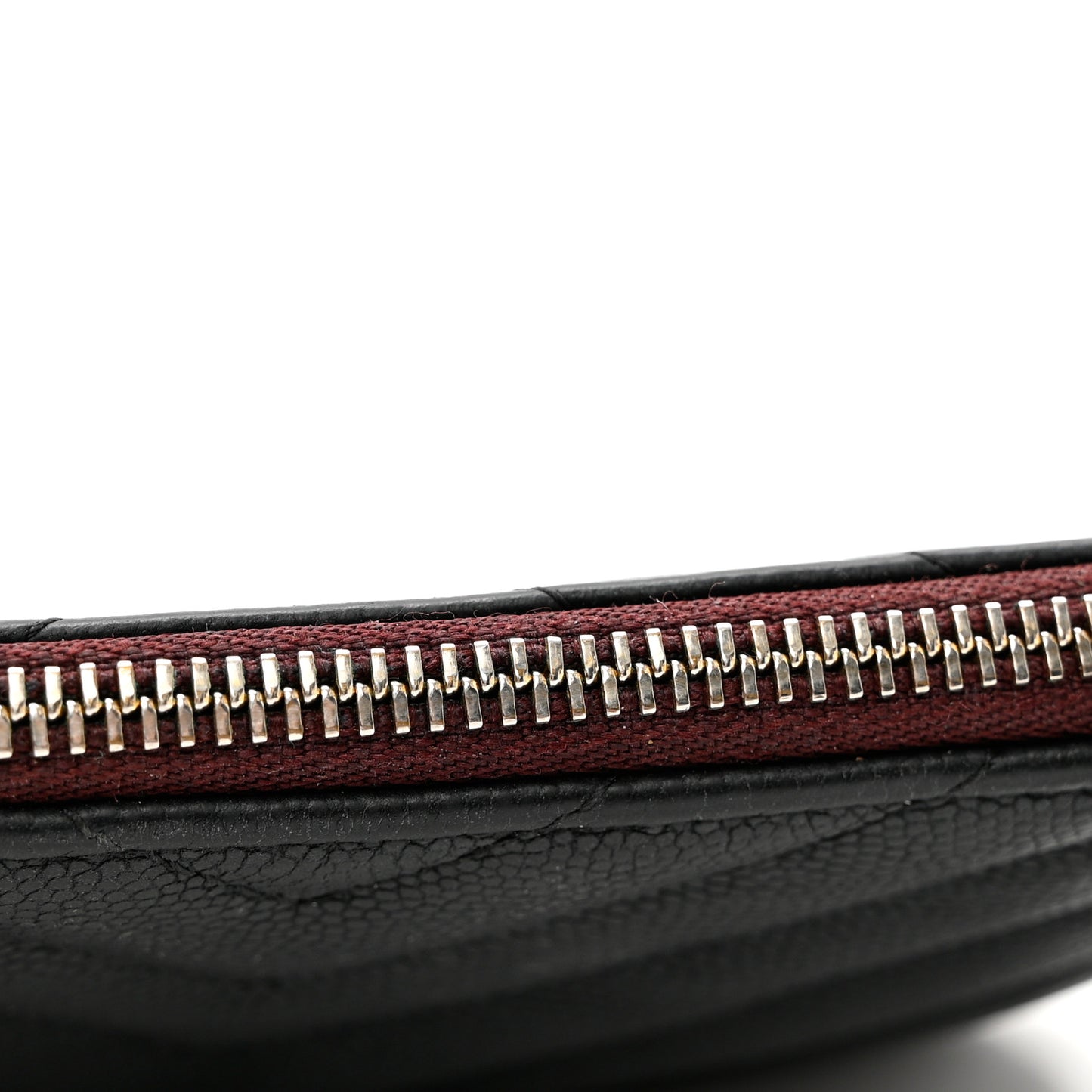 Caviar Chevron Quilted Small Cosmetic Case Black