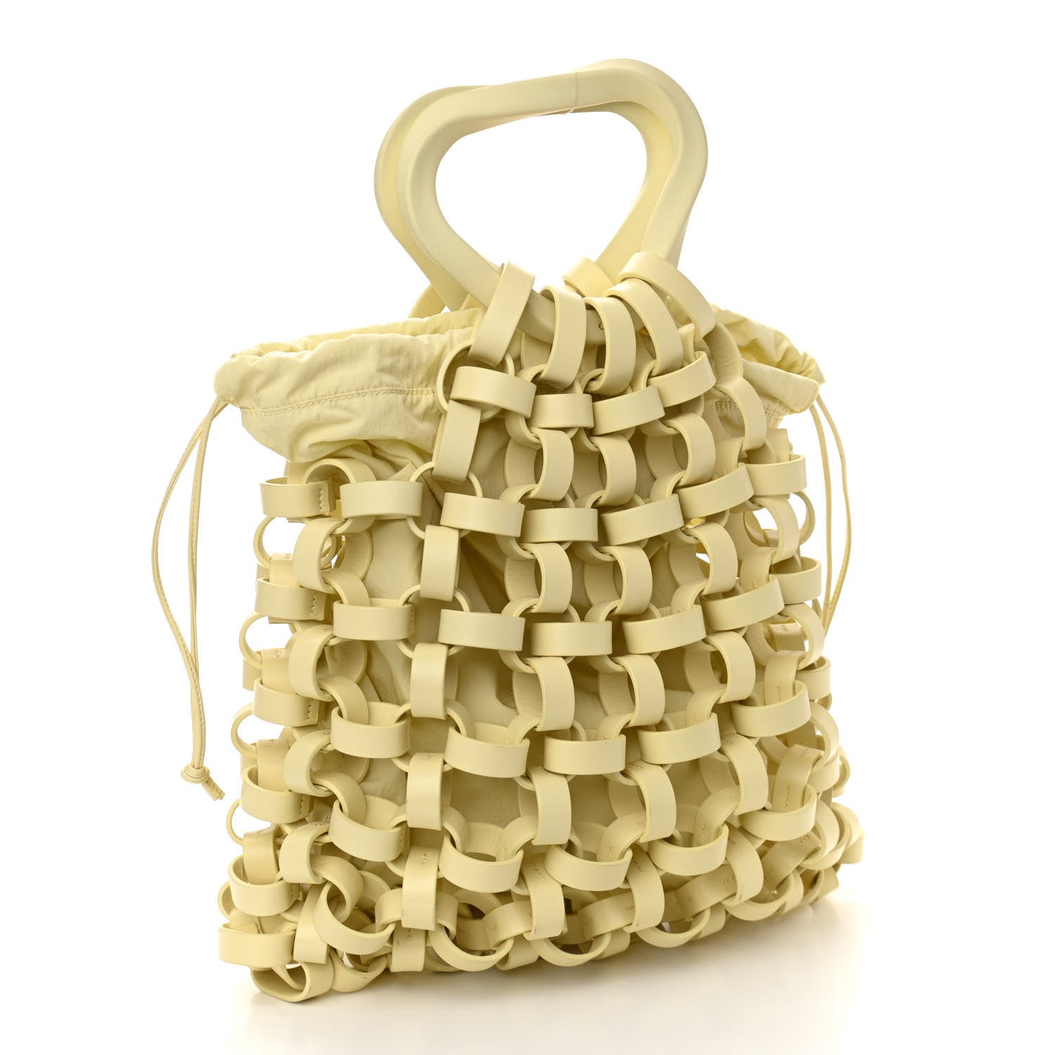 Bottega Veneta Lambskin Intrecciato Drawstring Shopper Tote Buttercup Yellow 3 of 10