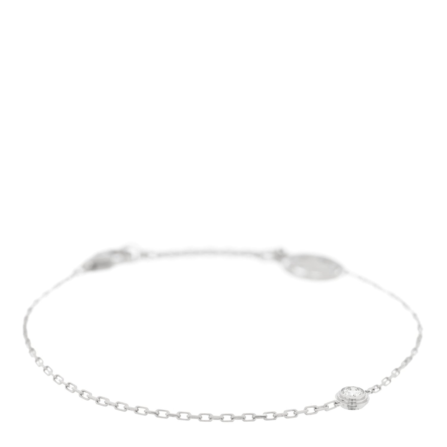 Cartier 18K White Gold Diamond SM D'Amour Bracelet 1 of 4